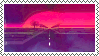 glitching animation of synthwave sunset