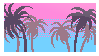 vaporwave palm trees stamp